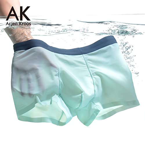 Arjen Kroos Mens Ice Silk Underwear Trunks With Pouch Breathable Boxer Briefs For Men 4 Pack Short Leg Underpants,Ak2215-4 Pack-B,Large #TOP1