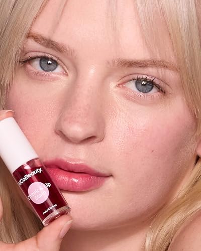 MCoBeauty Cheek & Lip Stain 2-in-1 Liquid Tint, Water-Based Rosy Red Longwear Tint, Vegan, Cruelty Free Cosmetics