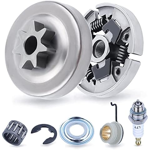 Adefol Chainsaw 3/8" 7 Teeth Clutch and Sprocket Precision Design for Stihl MS310 MS390 029 039 Replacement Parts with Needle Bearing Washer E-Clip Worm Gear for 1125 160 2002, 1125 640 2000 Cover