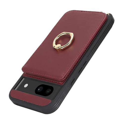 Lipvina for Google Pixel 8A Case with Card Holder and Strap for Women,Crossbody Lanyard,RFID Blocking,Stand Ring Kickstand,Snap Clasp,Phone Wallet Cases 6.1 inch(Wine Red) by Lipvina - Used condition - Image 8