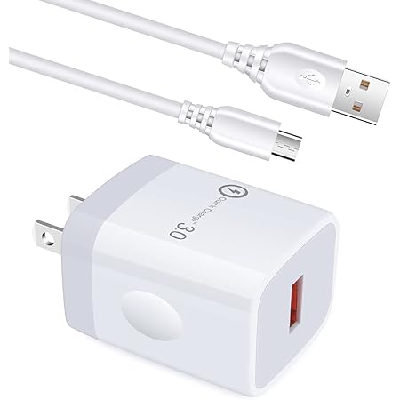 Amazon Qc3 0急速充電器 Hootek Usbコンセント Usb充電器1個 Micro Usb ケーブル2m 1本 スマホ充電器 Android充電器 マイクロ Usb ケーブル Androidケーブル アンドロイド ケーブル スマホ ケーブル Samsung Galaxy S7 S6 Edge A6 J8 J5 Lg V10 G4 G3 K30
