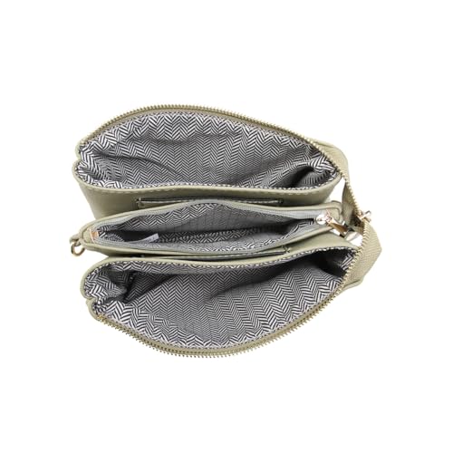 Image of JEN & CO. Riley Crossbody Bags for Women Vegan Leather Wristlet Clutch Wallet Purses Handbags with 2 Straps