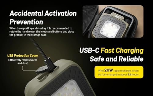 Nitecore NWL30 USB-C ładowanie 3000 lumenów lampa robocza LED lampa kempingowa latarnia