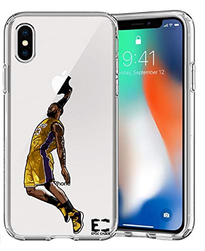 Epic Cases Ultra Slim Thin Light Wireless Charging Crystal Clear Basketball Series Soft Transparent Tpu Case Cover (King James Lbj Lakers, Xr) #TOP9