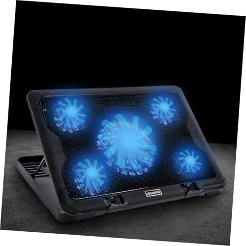 Base para laptop con 5 ventiladores y soporte ajustable miniatura 6