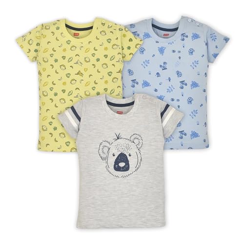 Image of LuvLap Baby Boys Regular Fit 100% Cotton Full Sleeves Boys T-Shirt Set Pack of 3