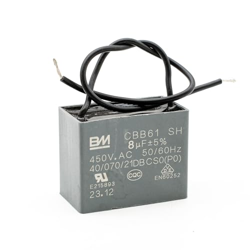 Luftschloss, Motor eléctrico de ventilador de techo BM CBB61 Condensador de película metalizada para ventilador eléctrico bomba motor generador (450 V 8uf)