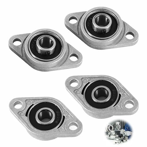 Lot de 4 KFL08 Roulements a Billes de Bride, Roulements a Billes de Bride Roulement à Brides auto Paliers a Semelle Roulement Rhombique Alliage Flange...