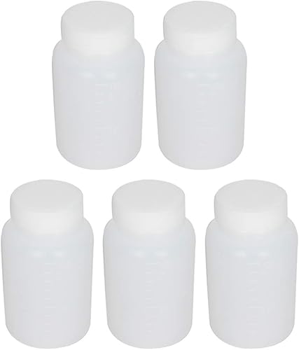 Vista 10 de Bettomshin 1 botella de plástico PE de 3.4 fl oz (grado alimenticio), botella de reactivo de laboratorio de boca ancha, recipiente de almacenamiento
