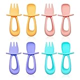 Baby Gabel Löffel,Silikon Kinderbesteck 9er Set Tragbare Baby Besteck Für Die Selbsternährung Leicht Abwaschbar & Einfach Zu Reinigen,Baby Gabel Löffel