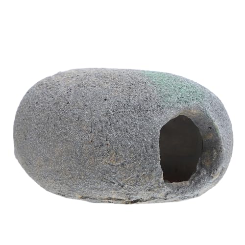 Alasum 爬虫類 隠れ家 洞窟 エビ 洞窟 水族館 隠れ家 カメ 隠れ家 ヒゲトカゲ アクセサリー 魚 隠れ家 水族館 魚 タンク シェルター ベタ 魚 装飾 樹脂 ダーク グレー