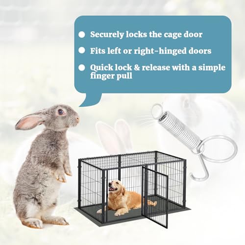 Image of 40 Pack Multi-Functional Metal Finger Spring Latch Hook for Rabbit Cage Door Dog Crate Lock Cat Door Latch for Fixing Small Animal, Rabbit, Dog, Parrot, Guinea Pig,Squirrel