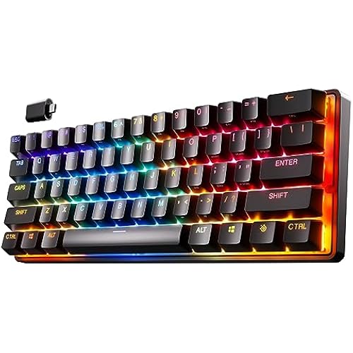 SteelSeries Apex Pro Mini Wireless Keyboard - 60% Design - OmniPoint 2.0 - Quantum 2.0 Wireless - Double Shot PBT Keycaps - Black