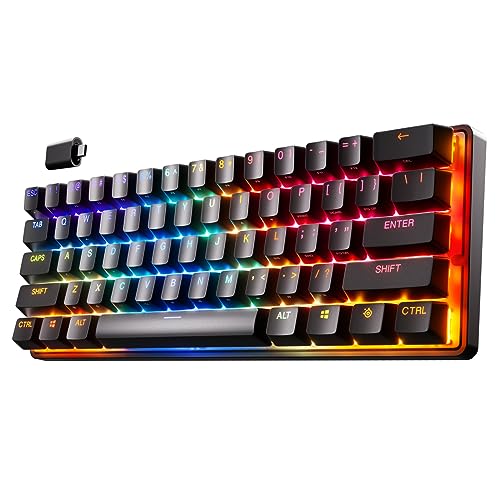 SteelSeries Apex Pro Mini Wireless HyperMagnetic Gaming Keyboard - World's Fastest Keyboard –Compact 60% Form Factor - Adjustable Actuation - RGB – PBT Keycaps- Bluetooth – 2.4GHz - USB-C by SteelSeries - Used condition - CA$153.28