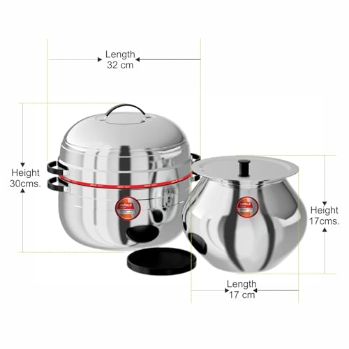 Image of Nolta Thermal Rice Cooker 1KG, ISO Certified, Premium Stainless Steel Choodarapetty with Induction based SS Pot and Rubber Gasket (Silver)