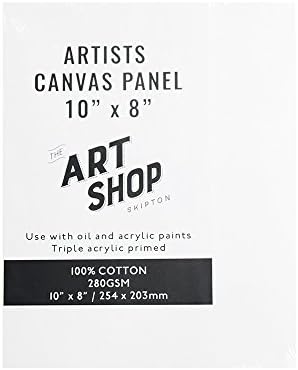 Artists 100% Cotton Canvas Board for Oil & Acrylic Painting 10 x 8" (Pack of 3)