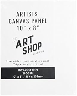 Artists 100% Cotton Canvas Board for Oil & Acrylic Painting 10 x 8" (Pack of 3)