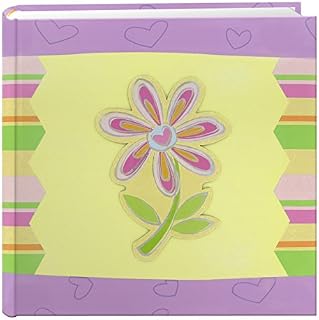 Pioneer Photo Albums 200-Pocket 3-D Striped Flower Applique Cover Photo Album, 4