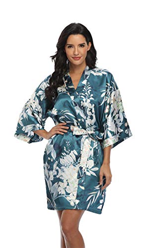 Image of Women's Pure Short Silky Robes Bridesmaid Bride Party Satin Robes Sleepwear
