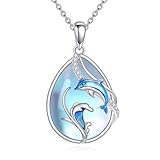 ✨ Delphin Anhängerkette für Damen Größe ✨ Die Größe der Kette ist 28,8 * 17,1 mm (1,13 * 0,67 Zoll), die Länge der Kette ist 18 + 2 Zoll, zart und kompakt, leicht geeignet für Menschen.