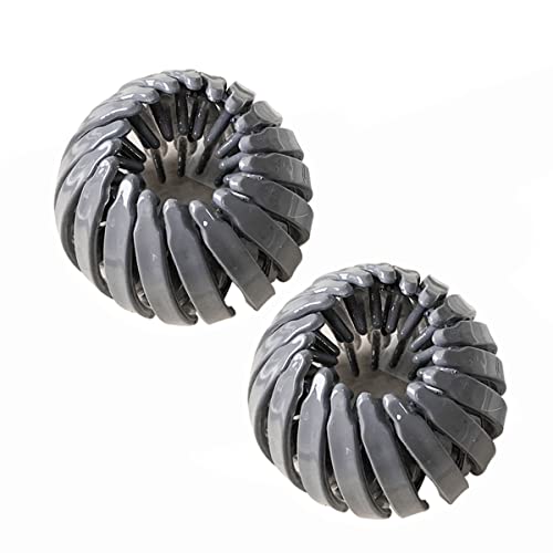 Hair Clip Ponytail Holder, Coiled Hair Retractable Grip, Hair Tie Hair Accessory, Claw Hair Clips (2 pcs) (Grey)