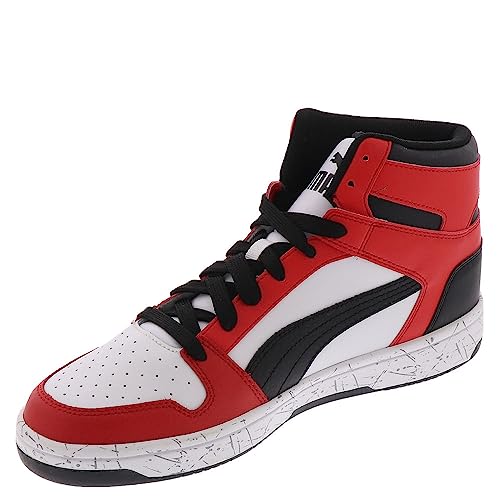 Image of PUMA Rebound Layup Scratch Mens Basketball 7 DM US WhiteBlackRed