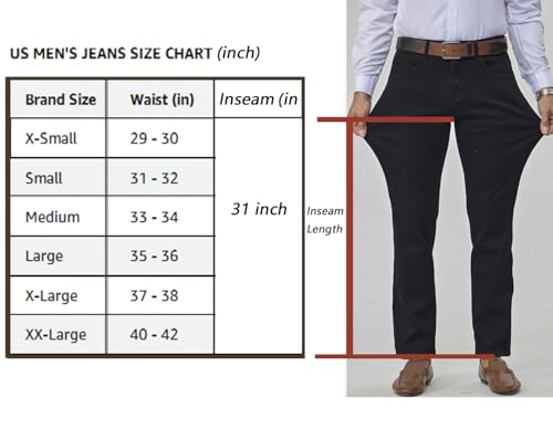 Fakanhui Men'S Fleece Lined Jeans Winter Thermal Flannel Lined Jean Business Casual Dress Work Denim Jean thumb #1