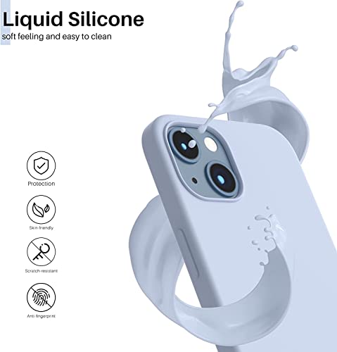 Image of MIDOS Back Cover Compatable with iPhone 13 Back Cover Liquid Silicone Full Protection Shock Proof Back Cover for iPhone 13 (Syria Blue)