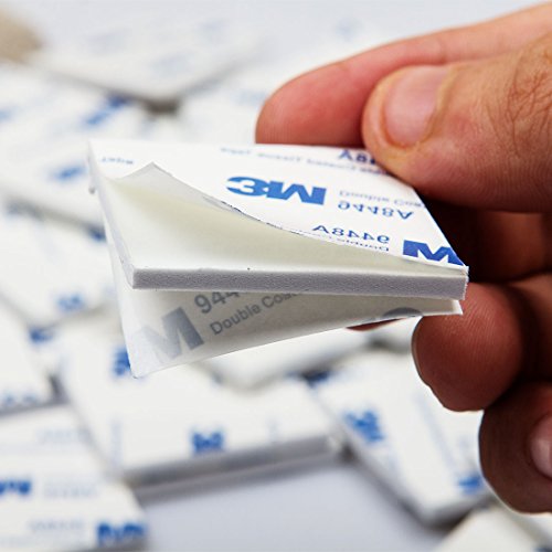 Cbtone 50 Pcs Double Sided White Foam Tape Strong Pad Mounting Adhesive Stickers, Square #TOP2