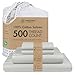 500 Thread Count 100% Extra-Long Staple Cotton Sheet Set, Queen Sheets, Damask Stripe Hemstitch Luxury Bedding, Queen Sheets 4 Piece Set ,Smooth Sateen Weave, Silver, by Threadmill Home Linen