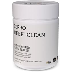 ESPRO Deep Clean Coffee Maker Cleaner & Descaler Powder for Espresso Machines, French Press & Coffee Pots – Coffee Descaler and Cleaner Removes Oils, & Milk Residue 4.4 oz