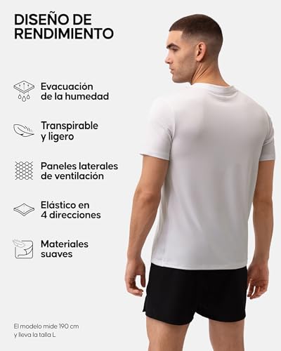 Camiseta gimnasio hombre que evita el sudor frío y rozaduras en pecho y axilas 3