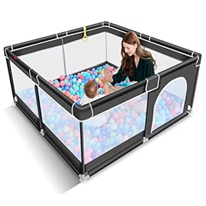 TODALE Baby Playpen for Toddler, Large Baby Play Yard, Safe No Gaps Playpen for Babies,Baby Gate Playpen(Black,50”×50”)