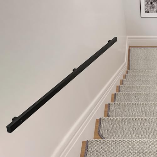 Rampe d'escalier antidérapante noire moderne pour éviter les chutes sur les marches