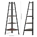Homfa Industrial Corner Ladder Shelf, 5 Tier Bookcase A-Shaped Utility Display Organizer Plant Flower Stand Storage Rack, Wood Look Accent Metal Frame Furniture Home Office