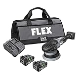 FLEX 24V Brushless Cordless Free Random Orbital Polisher Kit with (2) 5.0Ah Lithium...