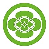 imoninn 家紋ステッカー【丸に木瓜】020 カッティングタイプ <130mm> 黄緑色