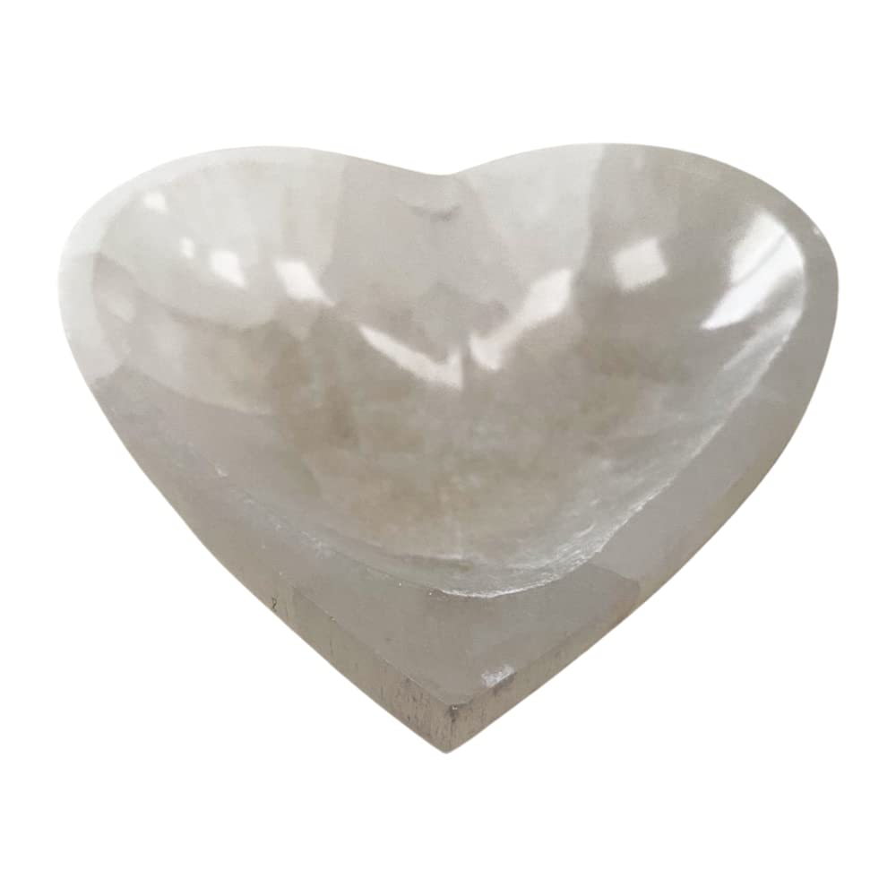 Vie Natural Selenite Heart-Shaped Bowl, 10X10x3cm