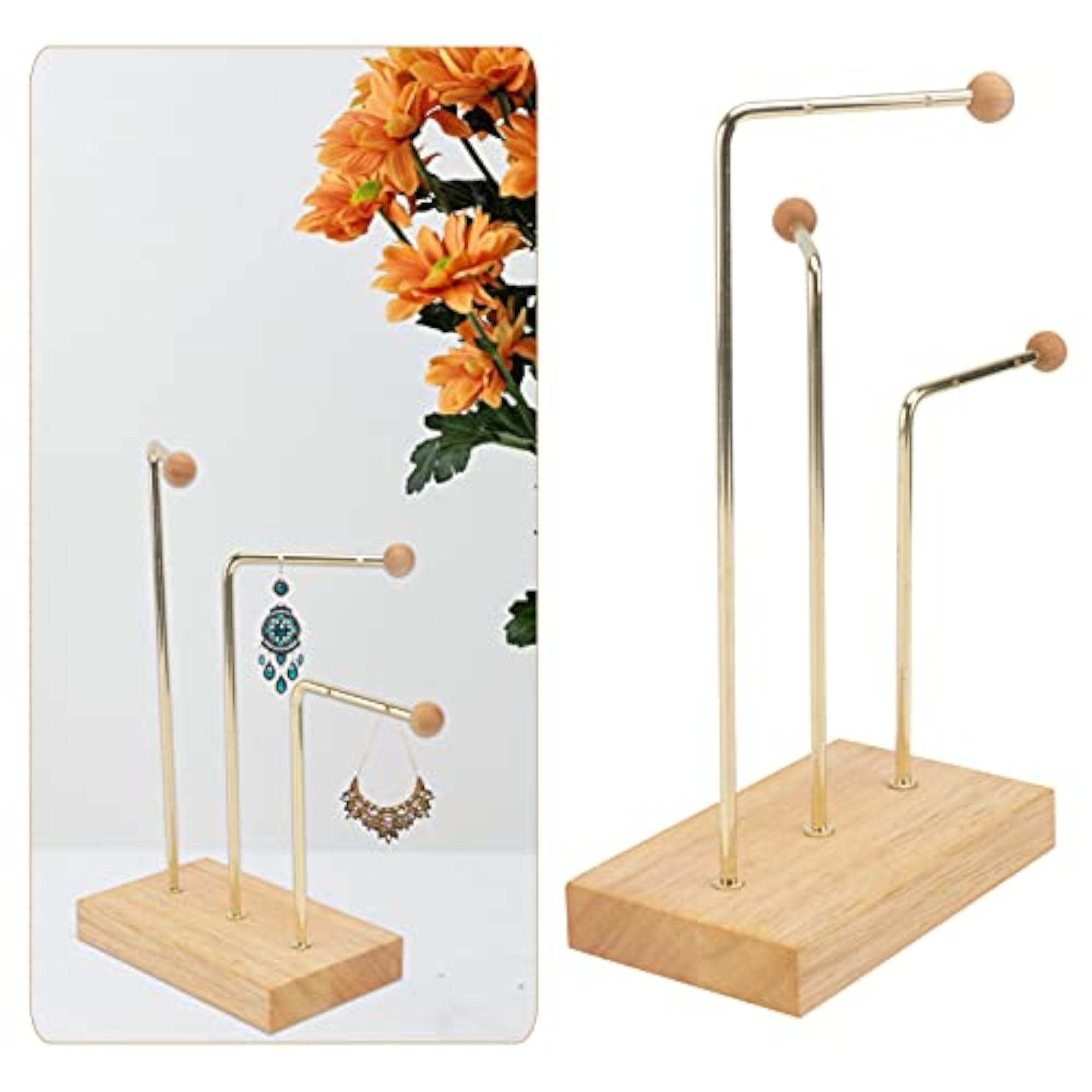 Metal Earrings Organizer Rotatable Jewelry Stand Holder