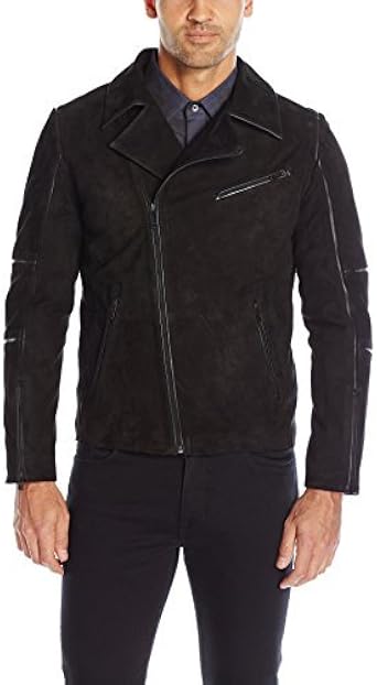 Amazon.com: Calvin Klein Slim Fit Hombre Ante Moto chamarra, M, Negro :  Ropa, Zapatos y Joyería