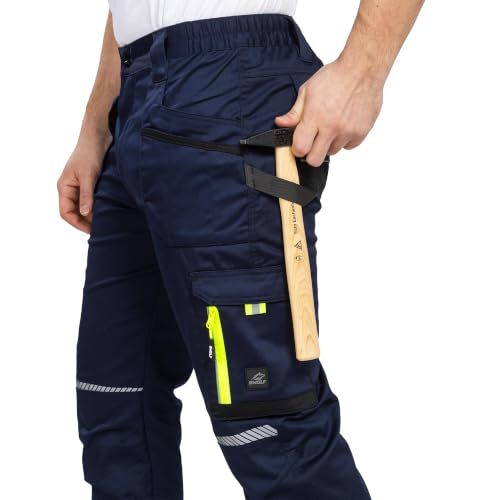 Miniatura 5 de Bwolf Pantalones De Trabajo Drift Para Hombre, Pantalones De Trabajo, Cargo, Ropa De Trabajo Para Hombre, Tejido Ripstop Con Muchos Bolsillos, L