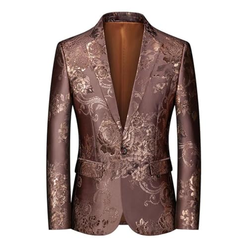 Men's Floral Texture Business Casual Single Breasted England Style Blazer2