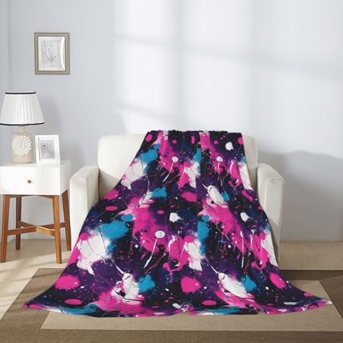 Couverture douce pour canapé et lit idée cadeau cosy rose bleu - 4