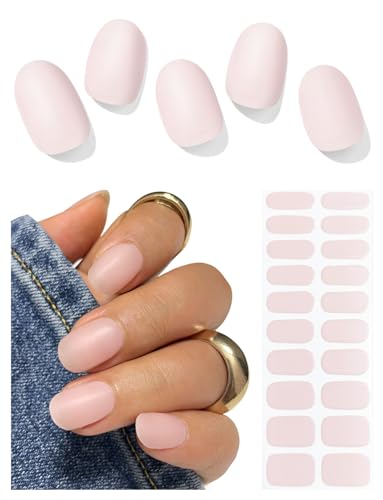 AutyaMee Semi Cured Gel Nail Strips (Matte Milky Pink)