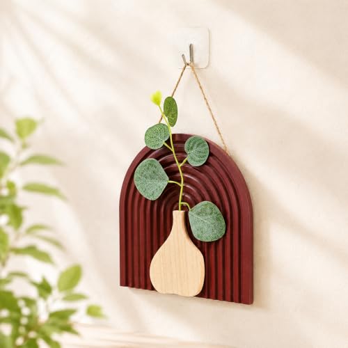 Image of Art Street Boho Floral Art for Living Room, Modern MDF Wooden Set for Hanging, Aesthetic Tabletop Showpiece, Bedroom, Office & Home Decor (Size 19x19 cm)