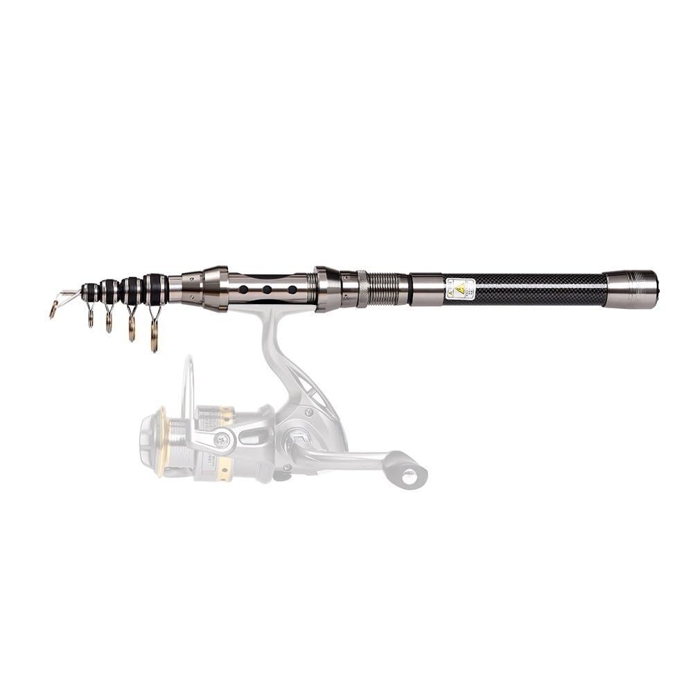 Wędka, Portable Carbon Fiber Telescopic Fishing Rod with Reel Seat Lightweight Travel Fishing Gear Sprzęt wędkarski