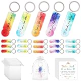 Jeqqinuz 20 Stück Einkaufswagenchip Schlüsselanhänger mit Karte, Organzasäckchen, Danke für Alles Acryl Einkaufschip, Danke Geschenk, Kleine Abschiedsgeschenke für Kollegen, Erzieherin, Mitbringsel