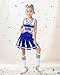 WooHand Halloween Girls Cheerleading Uniforms 8-9 Cute Cheer Uniform Outfit Girl Blue Cheerleader Costume With Accessories Athletic Field Playground
