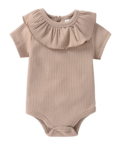 Image of JYHOPE Newborn Infant Baby Girls Jumpsuit Cut Print Rib Rompers