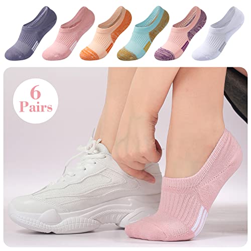 Faybox No Show Socks Womens Athletic Socks Cushioned Running Low Cut Invisible No See Socks 6 Pairs Size 6-8 #TOP2